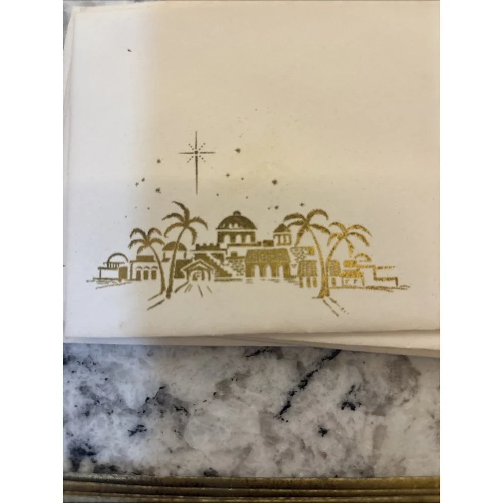 7 Vintage Hallmark Christmas Card Mother & Child Parchment Unused readers digest